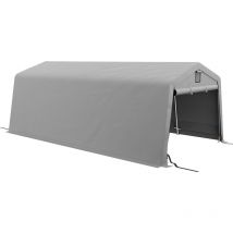 Outsunny - Tente garage carport dim 6L x 3,3l x 2,4H m acier galvanisé robuste pe haute densité 150 g/m² imperméable anti-UV gris