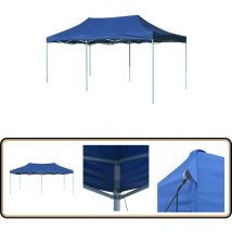 Tente pliable 3 x 6 m Bleu - Tente Pliante - Tonnelle - Gazebo - Abri Solaire - Parasol Géant
