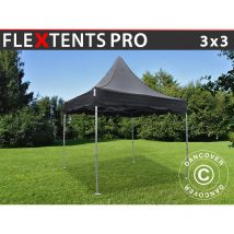 Dancover - Tente pliable FleXtents pro Peak Pagoda 3x3m Noir