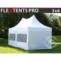 Dancover - Tente pliable FleXtents pro Peak Pagoda 3x6m Blanc, Incl. 6