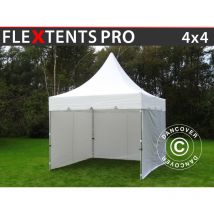 Dancover - Tente pliable FleXtents pro Peak Pagoda 4x4m Blanc, Incl. 4