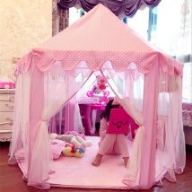 Tente pliable portative de Jeu pour Enfants Princesse Pop Up Chateau Filles Jouet Tente (Rose) Pour Maison Plage etc