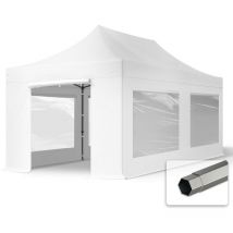 3x6 m Tente pliante - Acier, côté panoramique, blanc - Toolport