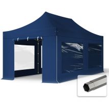 3x6 m Tente pliante - Acier, côté panoramique, bleu - Toolport