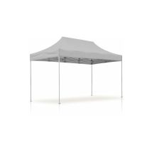 Tente pliante V3S5-Pro pvc blanc - 3 x 4m50 - Façade de droite 3m Pleine, Façade arrière 4m50 Avec porte, Façade avant 4m50 Plei