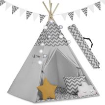 Tente tipi pour enfant avec lumières Nukido - gris