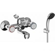 Teorema - Gruppo Vasca Completo Cromato Con Manopole