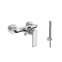 WTS - Miscelatore per doccia con doccetta in ottone cromato - Teorema xs