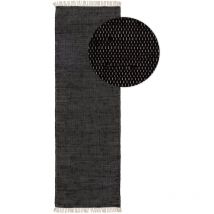 Teppich aus recyceltem Material Tom Schwarz 80x250 cm benuta Flauschig Weich