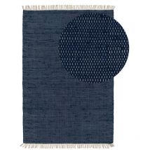 Teppich aus recyceltem Material Tom Dunkelblau 80x150 cm benuta Flauschig Weich