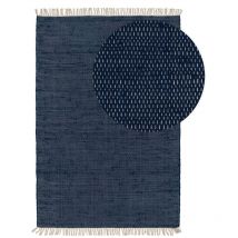 Teppich aus recyceltem Material Tom Dunkelblau 120x170 cm benuta Flauschig Weich