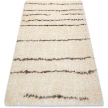 Teppich fluffy 2371 Shaggy Streifen - creme / beige beige 140x190 cm