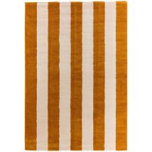 Sweeek - Teppich Innen Ocker-weiß Gestreift - 200 X 280 Cm