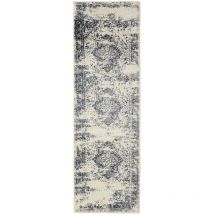 Teppich Suki Cream/Blau 80x240 cm benuta Flauschig Weich