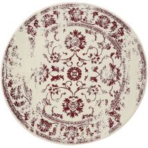 Teppich Suki Cream/Rot ø 120 cm rund benuta Flauschig Weich
