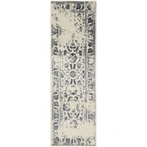 Teppich Suki Cream/Blau 80x240 cm benuta Flauschig Weich