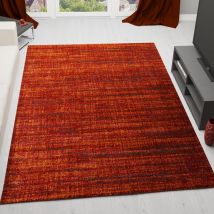 Vimoda - Teppich kurzflor Modern dichter melierter Terracotta für Wohnzimmer, Schlafzimmer, kinderzimmer,120x170 cm