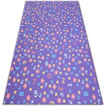 Teppichboden für Kinder numbers violette Zahlen, Alphabet purple 100x150 cm