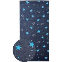Teppichläufer Dots&Stars Kinderteppich für Jungen und Mädchen Navy Stars 80 x 500 cm