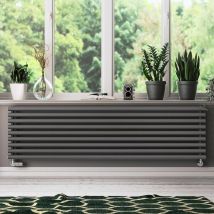 Terma - Grey Horizontal Designer Radiator Oval Column Central Heating Rads 1800 x 480mm - Grey