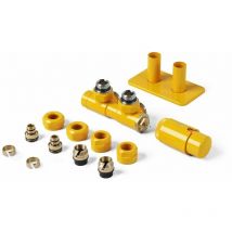 Terma - Vario Twins Integrated Radiator Valves Pipe Masking Set 50mm Right Mustard