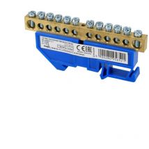 Terminal de ferrocarril din - 1 módulo - Instalación en el ferrocarril TH35 - Tensión de aislamiento 500V - Azul