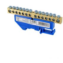 Terminal de ferrocarril din 6x9 azul - Instalación en tren TH35 - Tensión de aislamiento 500V - Módulo único