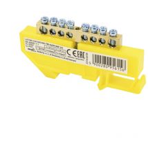 Terminal de ferrocarril DIN 6x9 - Fácil instalación - Amarillo - Tensión de aislamiento 500V - 1 módulo