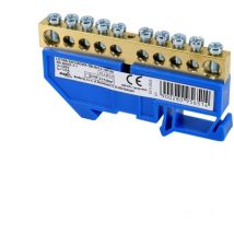 Terminal de ferrocarril din - Fácil instalación - Tensión de aislamiento 500V - Módulo único - Rail TH35 - Azul