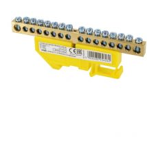 Terminal ferroviario DIN - 1 módulo - Instalación en la carril TH35 - Tensión nominal 500V - Amarillo