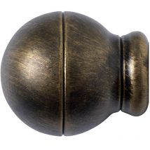 Riel Chyc - terminal forja esfera rayada ø 20 mm. negro / oro juego 2 piezas
