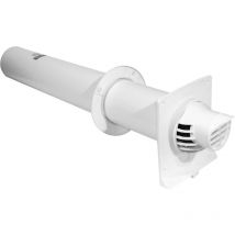 Terminal horizontal Rolux Condensation ø 80/125mm, excentrique, blanc