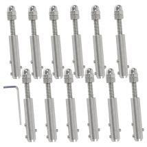 Drahtseilklemme, 4 mm Drahtseil-Schraubklemme, 12 Stück und L-Schraubenschlüssel, Drahtseilspanner, Edelstahl-Drahtseilspanner zur Befestigung von