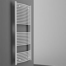 Termoarredo Scaldasalviette SAN REMO curvo - Acciaio BIANCO 1230 x 500 mm - Interasse 450 mm