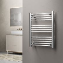 Adelya - Termoarredo Bagno Cromato Warm 70x50 Cm Dritto Interasse 45 Cm