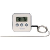 Termometro con Sonda/Timer – Rosso/Nero/Bianco/Verde – 89795704 – Facile da usare, monitoraggio temperatura interna – Cook Concept