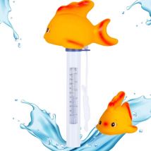 Ineasicer - Termómetro de piscina, 1 termómetro flotante con temática de peces y cuerda - Resistente a golpes y al agua - Para piscinas interiores y
