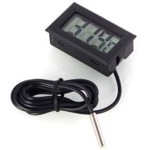 Monitor De Temperatura Del Termómetro Lcd Digital Con Sonda Externa Impermeable - Negro