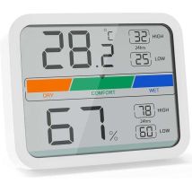Termometro Digitale Per Interni, Igrometro, Monitor Di Temperatura E Umidità Con Conversione °F/°C, Valore Massimo E Minimo Di Temperatura E Umidità (