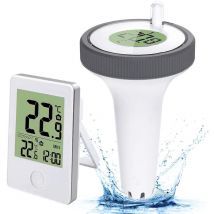 Ineasicer - Termómetro flotante para piscina, termómetro digital para piscina, termómetro digital inalámbrico con pantalla lcd, termómetro para