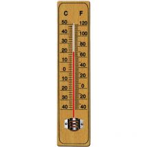 Termómetro de madera con escala de medición en celsius y fahrenheit apto para interior y exterior