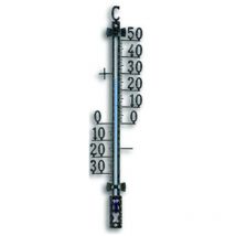 Termómetro analógico de exteriores para pared 16,5x3,5x1,4cm fabricado en metal color negro