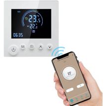 Minkurow - Termostato de pared programable con pantalla lcd, botón táctil, controlador térmico Digital de calefacción, controlador de temperatura