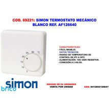 Thermostat mécanique – Thermostat de chaudière – Alimentation électrique, Largeur – Coati