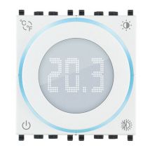 Termostato rotativo Vimar de 2 módulos con pantalla Blanco 02970.B