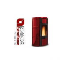 Nordica - termostufa stufa a pellet extraflame iside 2.0 idro 20 kw bordeaux maiolica