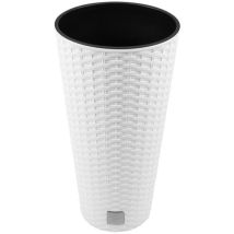 Vaso da fiore di 27 litri con inserto 30 x 30 x 57,2 cm in colore bianco