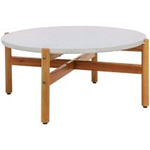 Terracina table basse Ø85cm naturel, blanche.