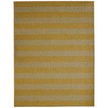 Hellin - terrain lignes - Tapis intérieur-extérieur aspect jute motif lignes jaune 195x275