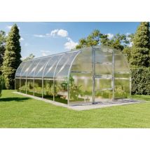 Terrando Gewächshaus Estragon 3x6m Gewächshaus aus Metall in Silber, Anzuchthaus mit 4 mm Wandstärke Treibhaus